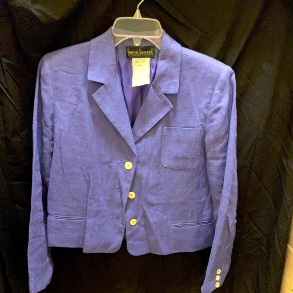 ‼️Close Out‼️Lavender Blazer, 100% linen, waist length with cream color buttons. - Picture 2 of 6